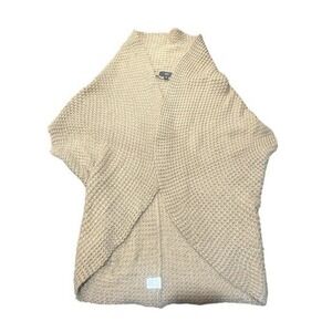 Mossimo Supply Co Tan Chunky Waffle Knit Cocoon Cardigan Sweater Mens Medium |A1